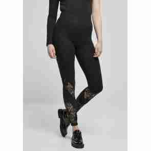 Urban Classics TB4512 Dames Lange Legging met Kant