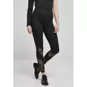 Urban Classics TB4512 Dames Lange Legging met Kant