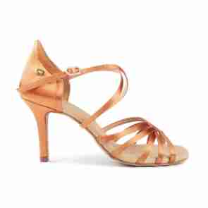 Portdance PD PRO 003 Dark Tan Satijn Latin Dansschoenen Dames