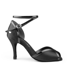 Portdance PD500 Fashion Dames Dansschoenen Zwart Satijn