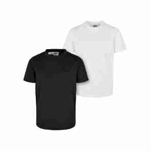 Urban Classics Jongens Basic T-shirt van biologisch katoen met zak - Set van 2