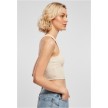 Urban Classics Dames Cropped Rib Top Beige rechts