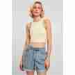 Urban Classics Dames Cropped Rib Top Zachtgeel
