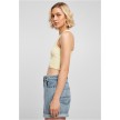 Urban Classics Dames Cropped Rib Top Zachtgeel links