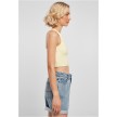 Urban Classics Dames Cropped Rib Top Zachtgeel rechts