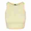 Urban Classics Dames Cropped Rib Top Zachtgeel voorkant