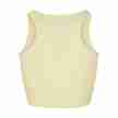 Urban Classics Dames Cropped Rib Top Zachtgeel rug