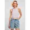 Urban Classics Dames Cropped Rib Top Lilac