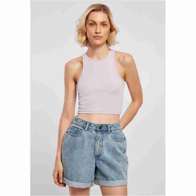 Urban Classics Dames Cropped Rib Top Lilac