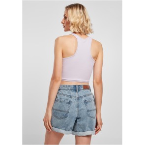 Urban Classics Dames Cropped Rib Top Lilac achter