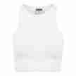 Urban Classics Dames Cropped Rib Top Wit voorkant