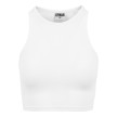 Urban Classics Dames Cropped Rib Top Wit voorkant