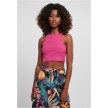 Urban Classics Dames Cropped Rib Top Fuchsia
