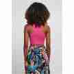 Urban Classics Dames Cropped Rib Top Fuchsia achter