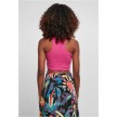Urban Classics Dames Cropped Rib Top Fuchsia achter