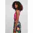 Urban Classics Dames Cropped Rib Top Fuchsia links