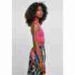 Urban Classics Dames Cropped Rib Top Fuchsia rechts