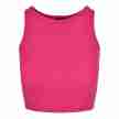 Urban Classics Dames Cropped Rib Top Fuchsia voorkant