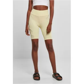 Urban Classics Dames Kortebroek met Hoge Taille Zachtgeel