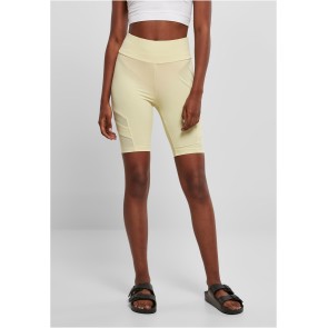 Urban Classics Dames Kortebroek met Hoge Taille Zachtgeel