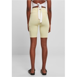 Urban Classics Dames Kortebroek met Hoge Taille Zachtgeel