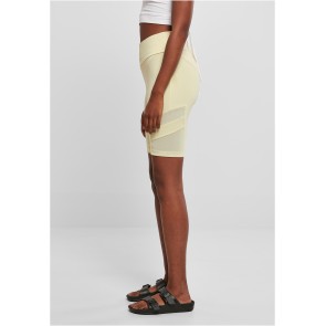 Urban Classics Dames Kortebroek met Hoge Taille Zachtgeel