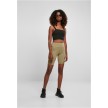 Urban Classics Dames Kortebroek met Hoge Taille Khaki