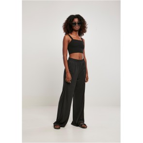 Dames Modal Wijde Pijpen Ballroom Broek zwart dansbroek