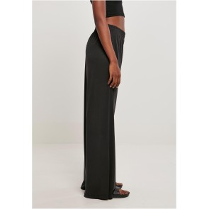 Dames Modal Wijde Pijpen Ballroom Broek zwart Hoge Tailleband