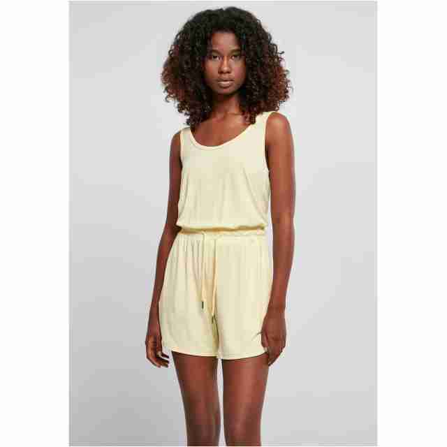 Urban Classics Dames Korte Mouwloze Modal Latin Jumpsuit Zachtgeel