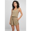 Urban Classics Dames Korte Mouwloze Modal Latin Jumpsuit Khaki