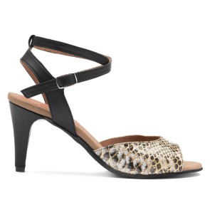 Rumpf Premium Line 9273 dames dansschoenen zwart en slangenprint