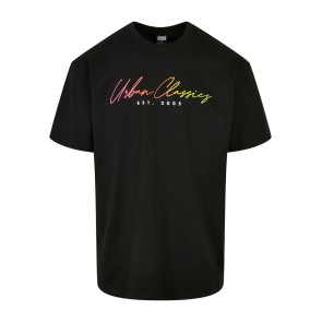 Urban Classics T-shirt met Logo zwart voorkant