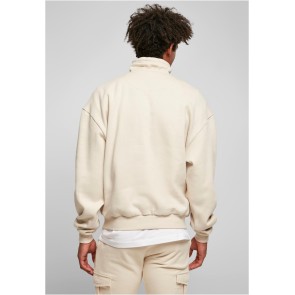 Urban classics organische sweatshirt met trekkoord beige achterkant 