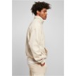 Urban classics organische sweatshirt met trekkoord beige hoge kraag 