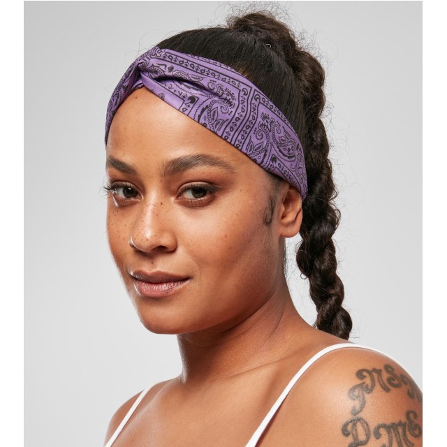 Urban Classics Bandana print Hoofdband 2st. Lilac & Olive