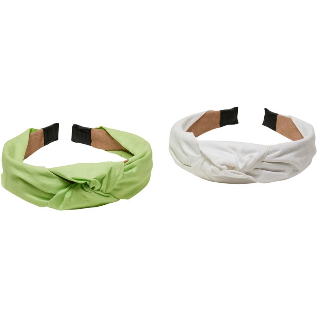 Urban Classics Lichte Hoofdband met Knoop set van 2 Lichtmint & Wit