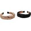 Urban Classics Lichte Hoofdband met Knoop set van 2 Khaki & Zwart
