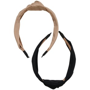 Urban Classics Lichte Hoofdband met Knoop set Khaki & Zwart