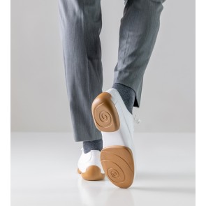 Anna Kern Suny 4040 Heren Witte Nappa-Canvas Danssneakers met gescheiden zool en 2 draaipunten