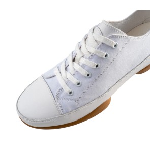 Anna Kern Suny 4040 Heren Witte Nappa-Canvas Danssneakers met veters
