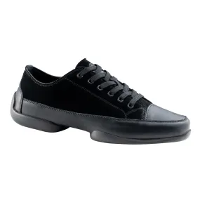 Suny Anna Kern 4045 Heren Zwarte Nappa-Nubbuk Danssneakers met Splitzool