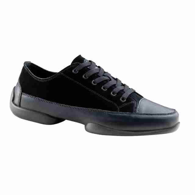Suny Anna Kern 4045 Heren Zwarte Nappa-Nubbuk Danssneakers met Splitzool
