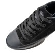 Suny Anna Kern 4045 Heren Zwarte Nappa-Nubbuk Danssneakers met Splitzool met veters