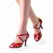 Nueva Epoca Adora rode dansschoenen met open teen voor dames salsaschoen