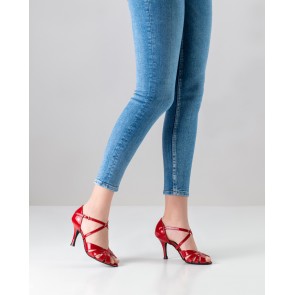 Nueva Epoca Adora tango dansschoenen hoge stiletto hak open neus patent rood