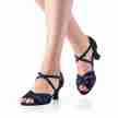 werner kern ebony dames dansschoen glimmend donkerblauw suede