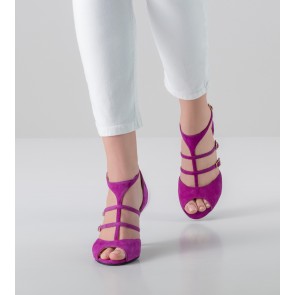 Nueva Epoca Filia dansschoenen voor dames felroze fuchsia bandjes over de wreef