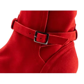 Werner Kern Harper danslaarzen rood met gesp suede