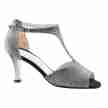 Werner Kern jamier dames salsaschoenen zilver brokaat glitter 64 mm hak